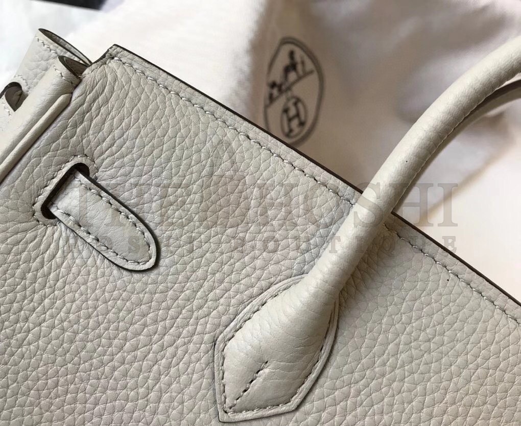 H**me5 Pearl Grey Clemence Birkin 30cm Bag GHW Master Quality