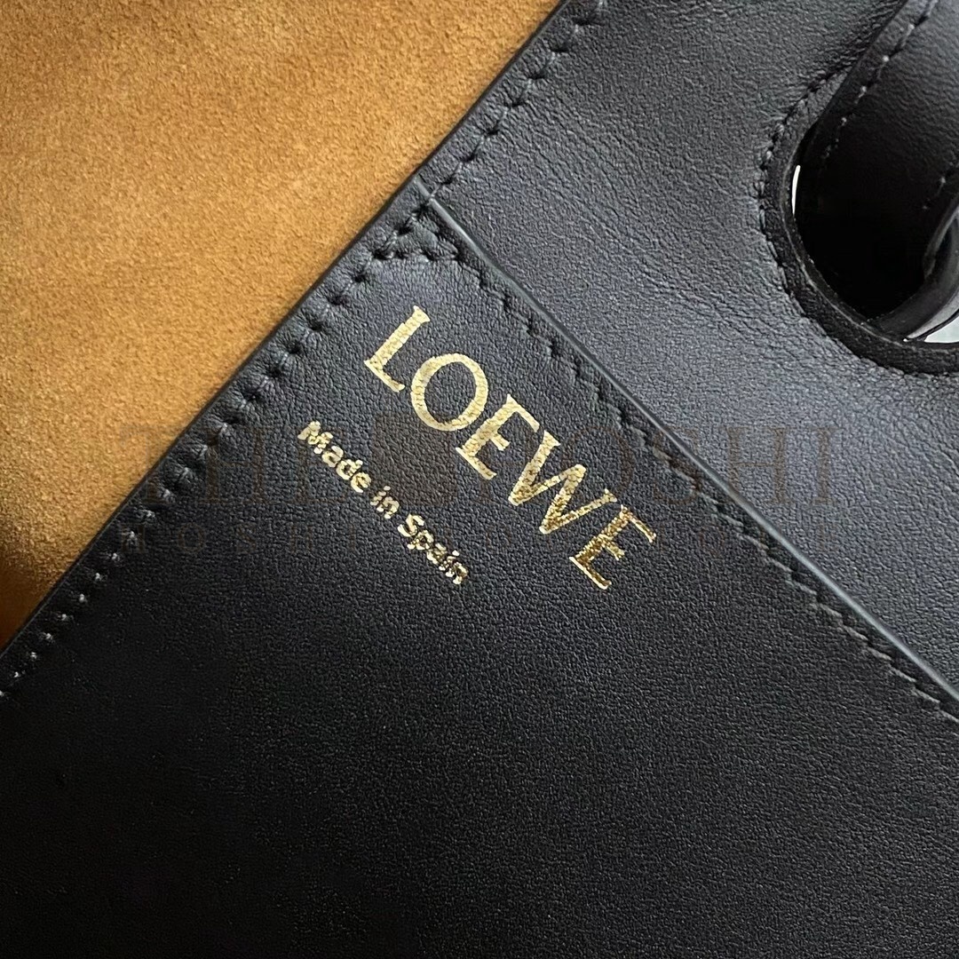 L0ew* Anagram Medium Tote Bag In Black Calfskin Master Quality