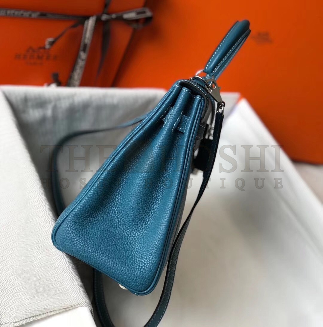 H**me5 Blue Jean Clemence Kelly 25cm PHW Bag Master Quality