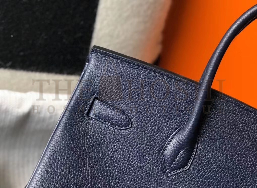 H**me5 Birkin 35 Bag in Navy Blue Clemence Leather with GHW Master Quality