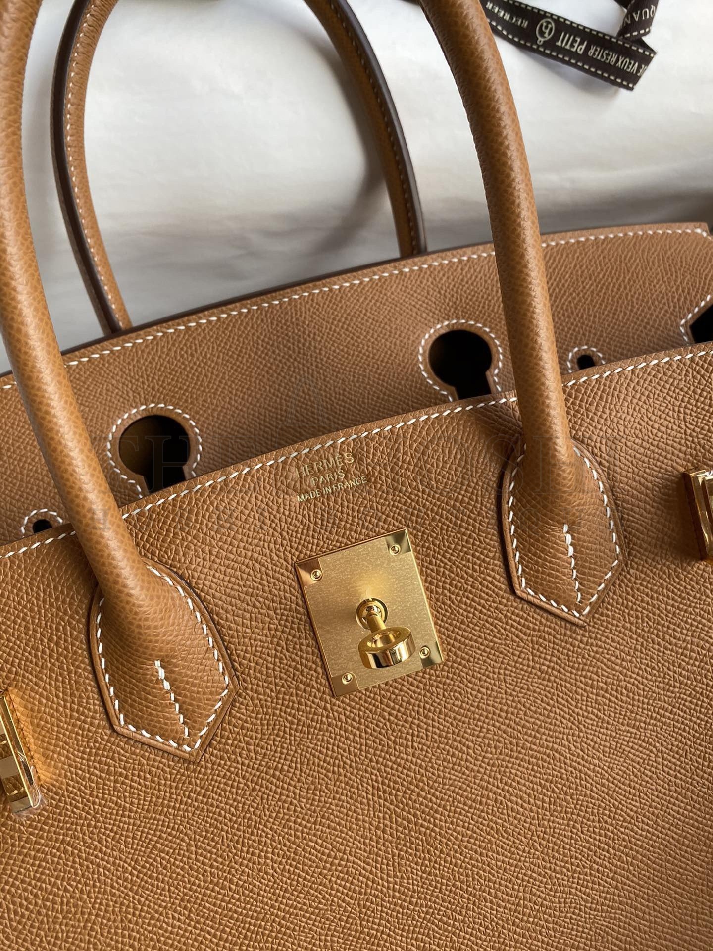 H**me5 Birkin 25 Retourne Handmade Bag In Gold Epsom Calfskin Master Quality