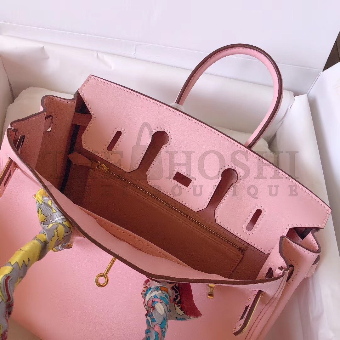H**me5 Pink Birkin 25cm Swift Handmade Bag Master Quality