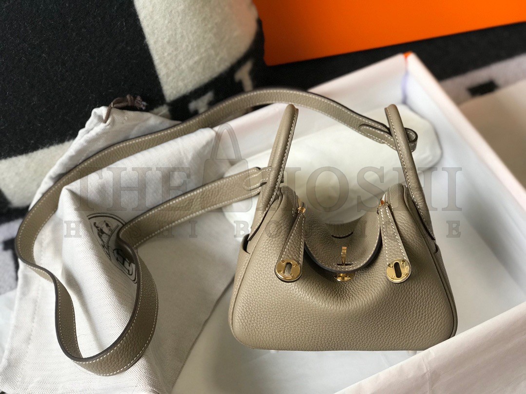H**me5 Lindy Mini Bag In Gris Tourterelle Clemence Leather GHW Master Quality