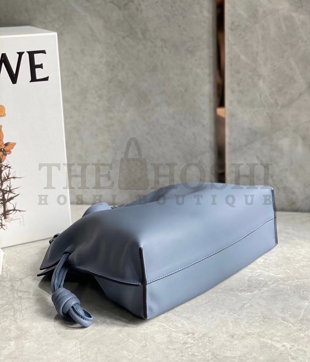 L0ew* Flamenco Clutch In Atlantic Blue Nappa Leather Master Quality