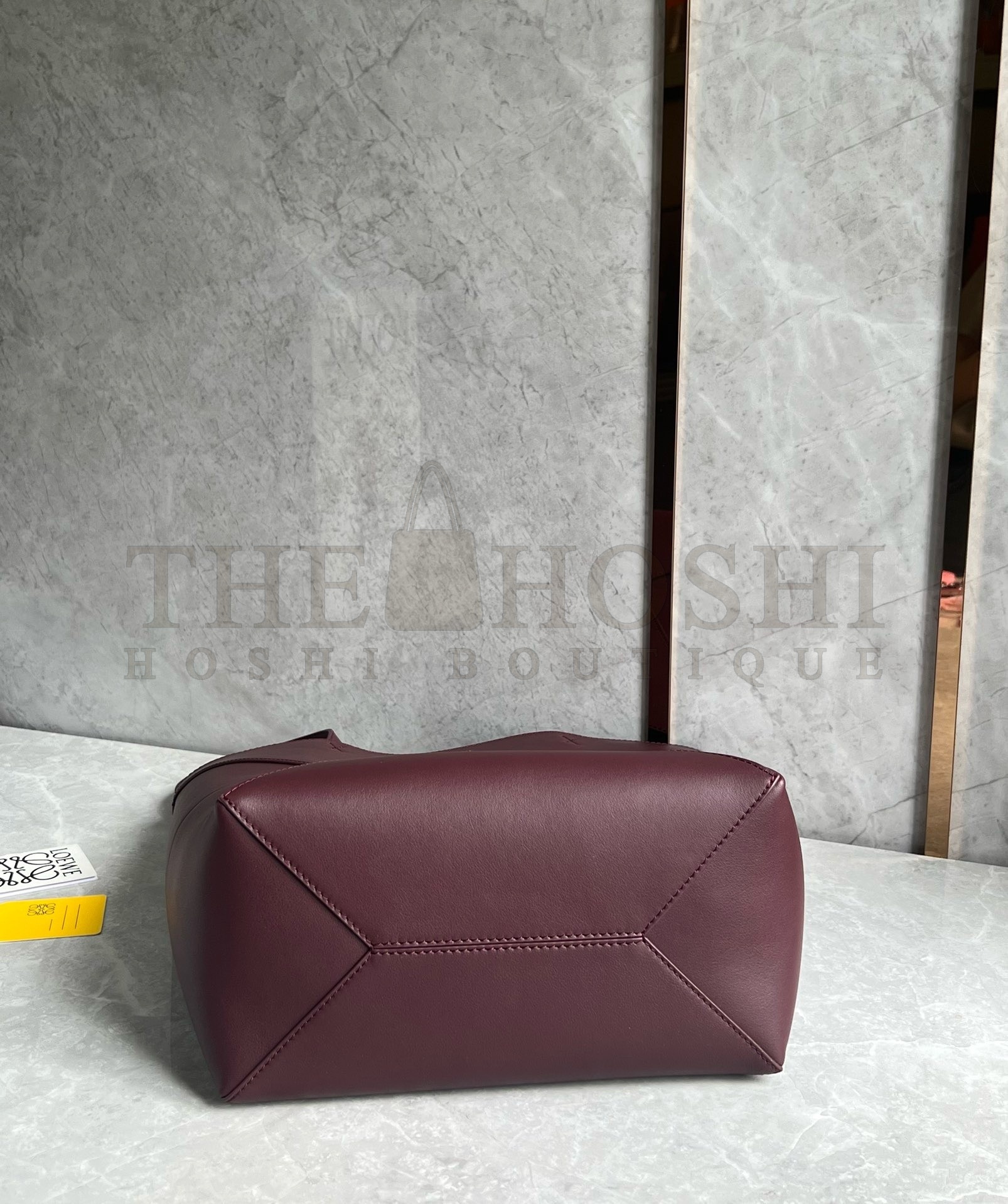 L0ew* Medium Puzzle Fold Tote Bag in Bordeaux Calfskin Master Quality