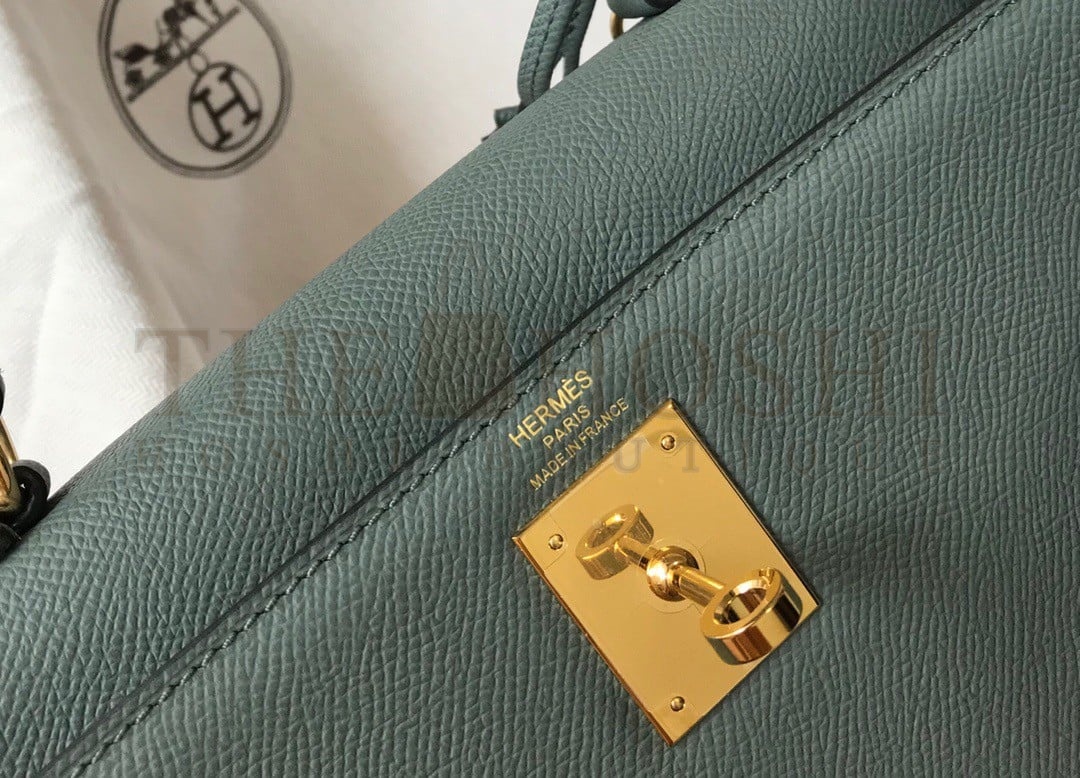 H**me5 Kelly 28cm Sellier Bag in Vert Amande Epsom Calfskin GHW Master Quality