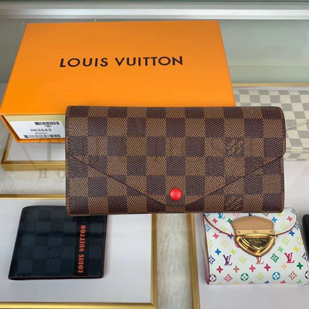L0vis Vvtt0n LV Women Joséphine Wallet Damier Ebene Canvas-Brown Master Quality