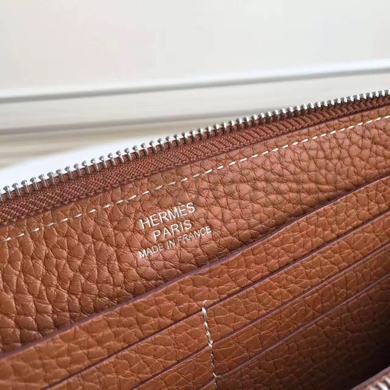 H**me5 Brown Clemence Azap Zipped Wallet Master Quality