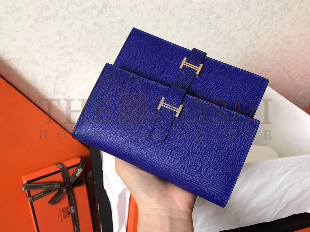 H**me5 Blue Electric Epsom Bearn Gusset Wallet Master Quality