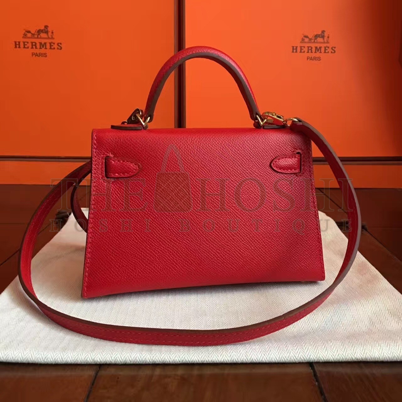 H**me5 Red Epsom Kelly Mini II Handmade Bag Master Quality