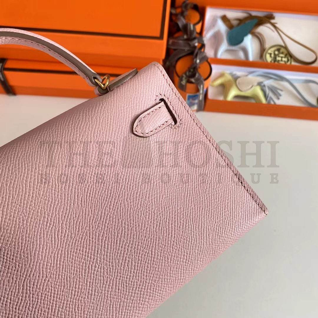 H**me5 Women Mini Kelly 20 Bag Epsom Leather Gold Hardware-Pink Master Quality