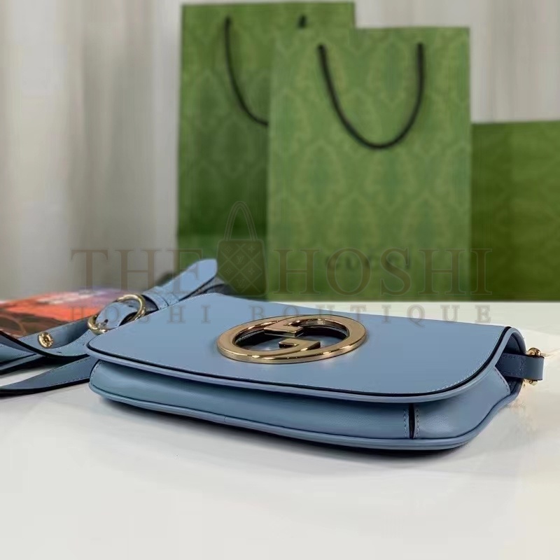 Gvc*1 Women GG Blondie Mini Bag Light Blue Leather Round Interlocking G Master Quality