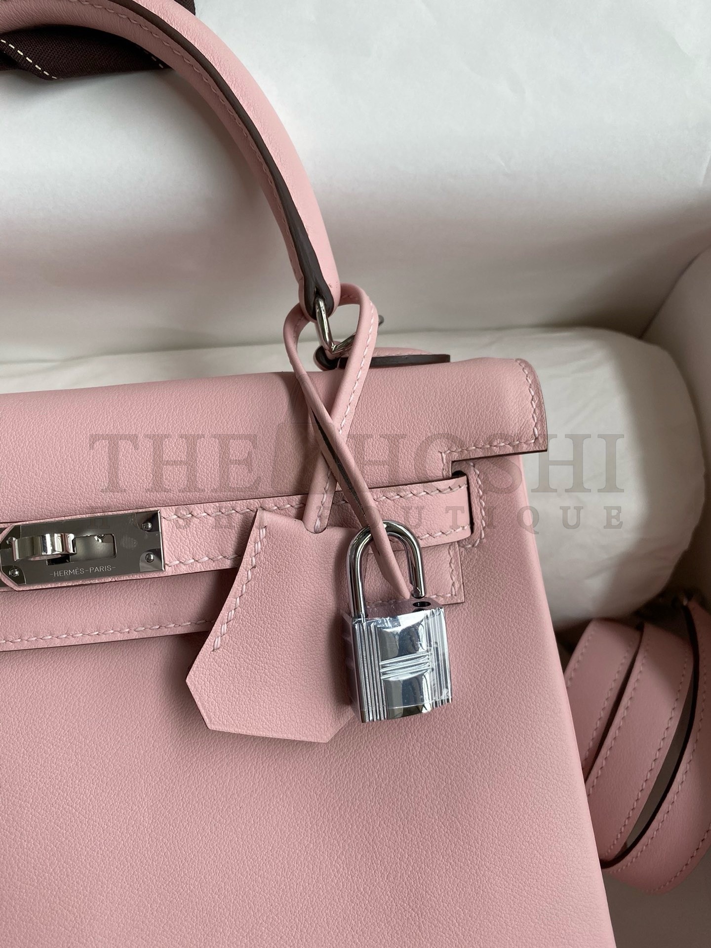 H**me5 Kelly Retourne 25 Handmade Bag In Rose Sakura Swift Calfskin Master Quality