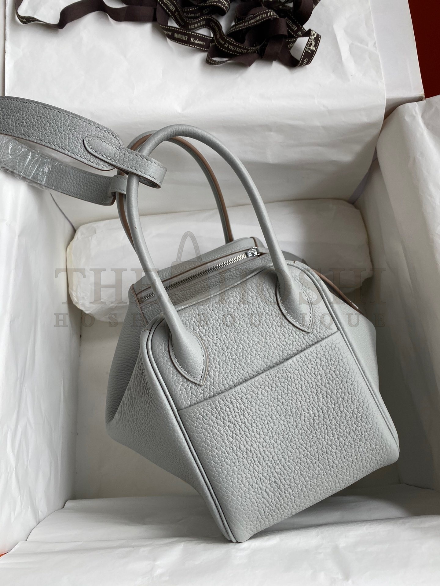 H**me5 Lindy 26 Handmade Bag In Blue Glacier Clemence Leather Master Quality