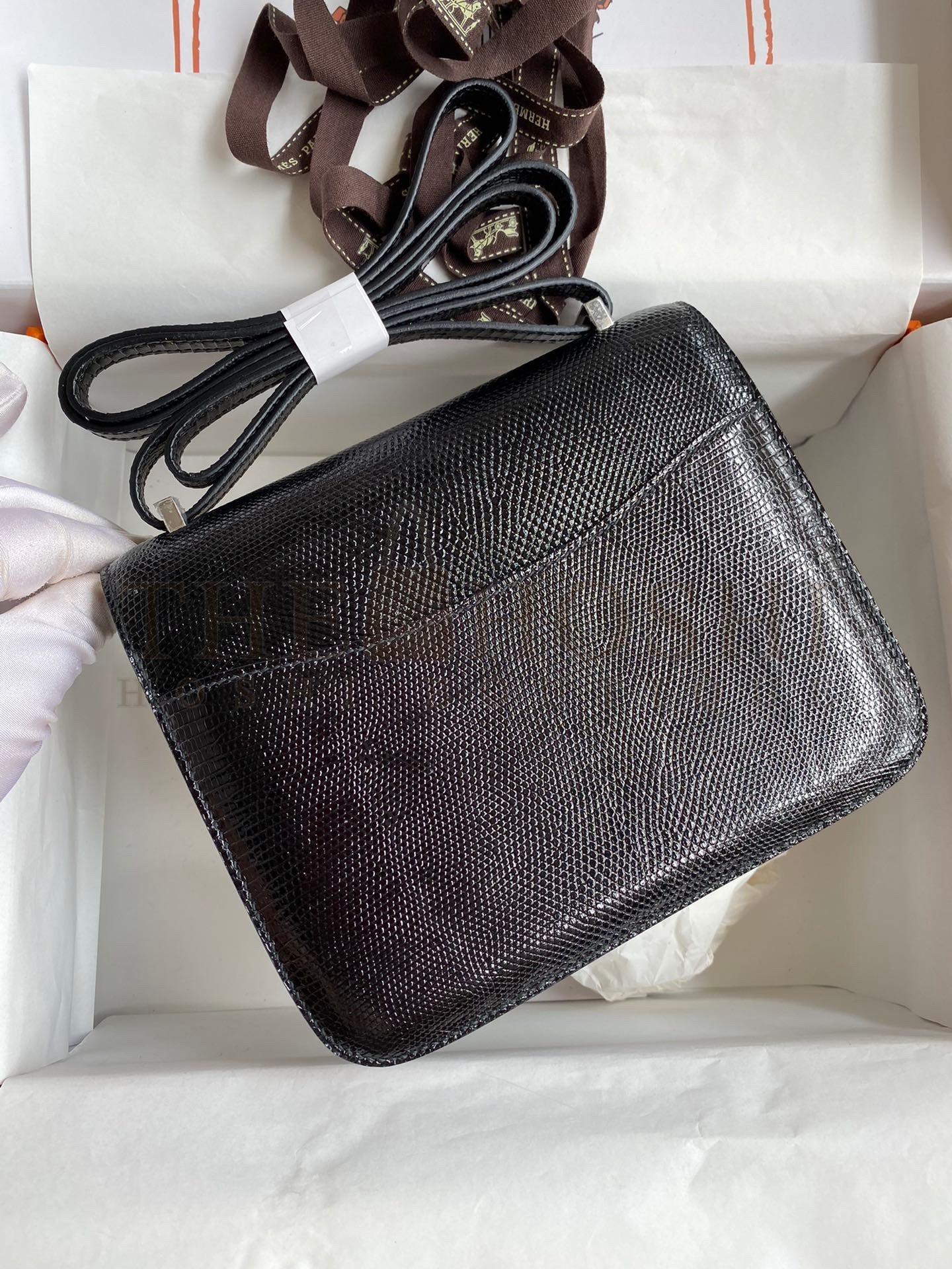 H**me5 Constance 18 Handmade Bag In Black Lizard Leather Master Quality