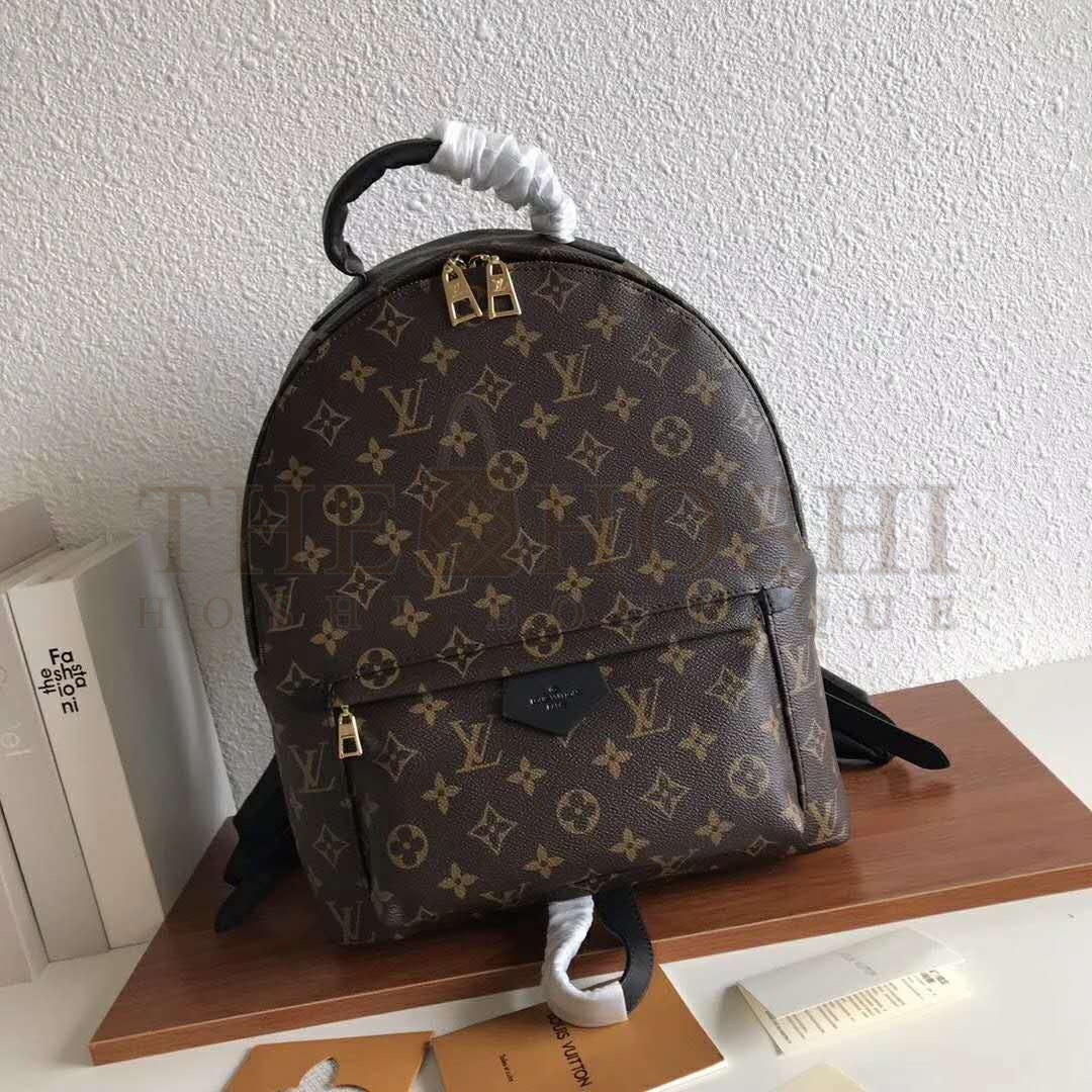 L0vis Vvtt0n LV Unisex Palm Springs MM Backpack in Monogram Coated Canvas-Brown Master Quality