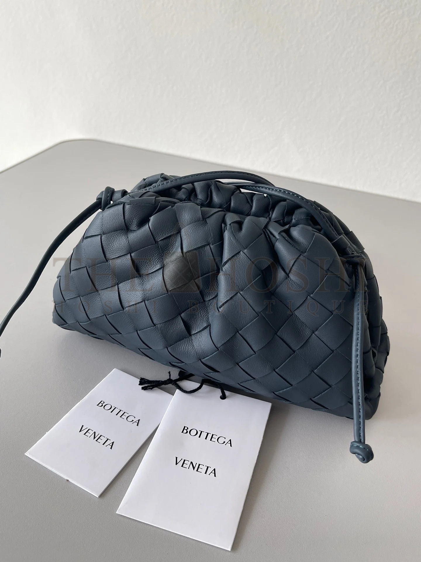 B0tt*ga Ven*ta Mini Pouch with Strap in Space Intrecciato Lambskin Master Quality