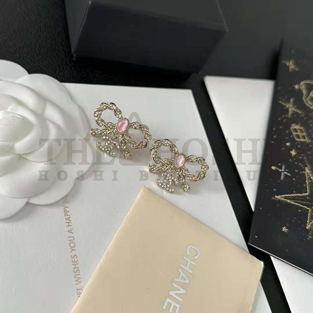 Ch**el Women Stud Earrings in Metal Glass Pearls and Strass Master Quality