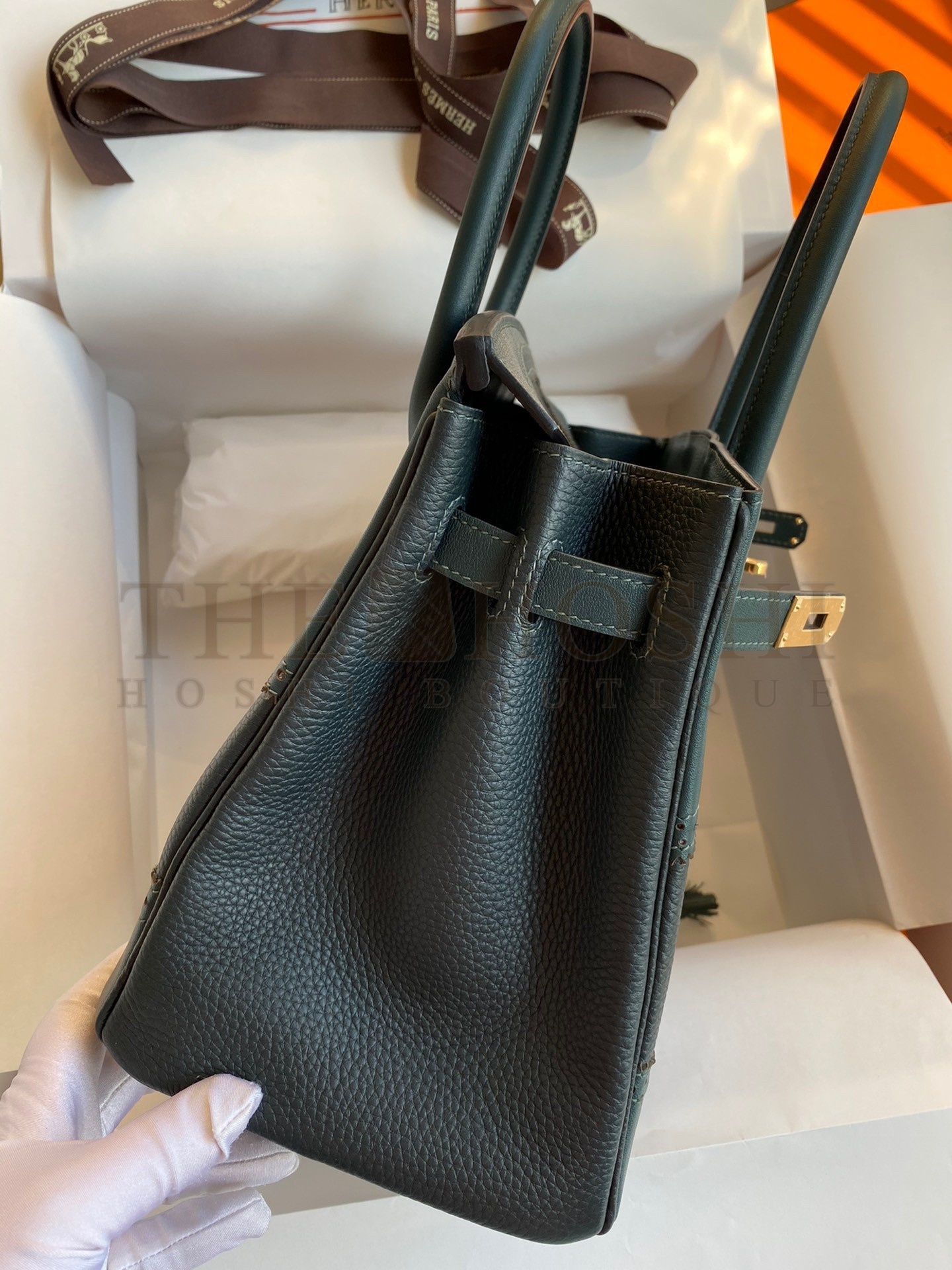 H**me5 Ghillies Birkin 30cm Limited-edition Bag In Black Calfskin Master Quality