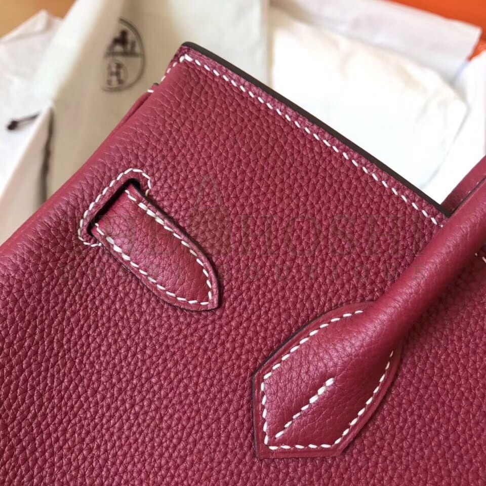 H**me5 Ruby Birkin 30cm Clemence Handmade Bag Master Quality