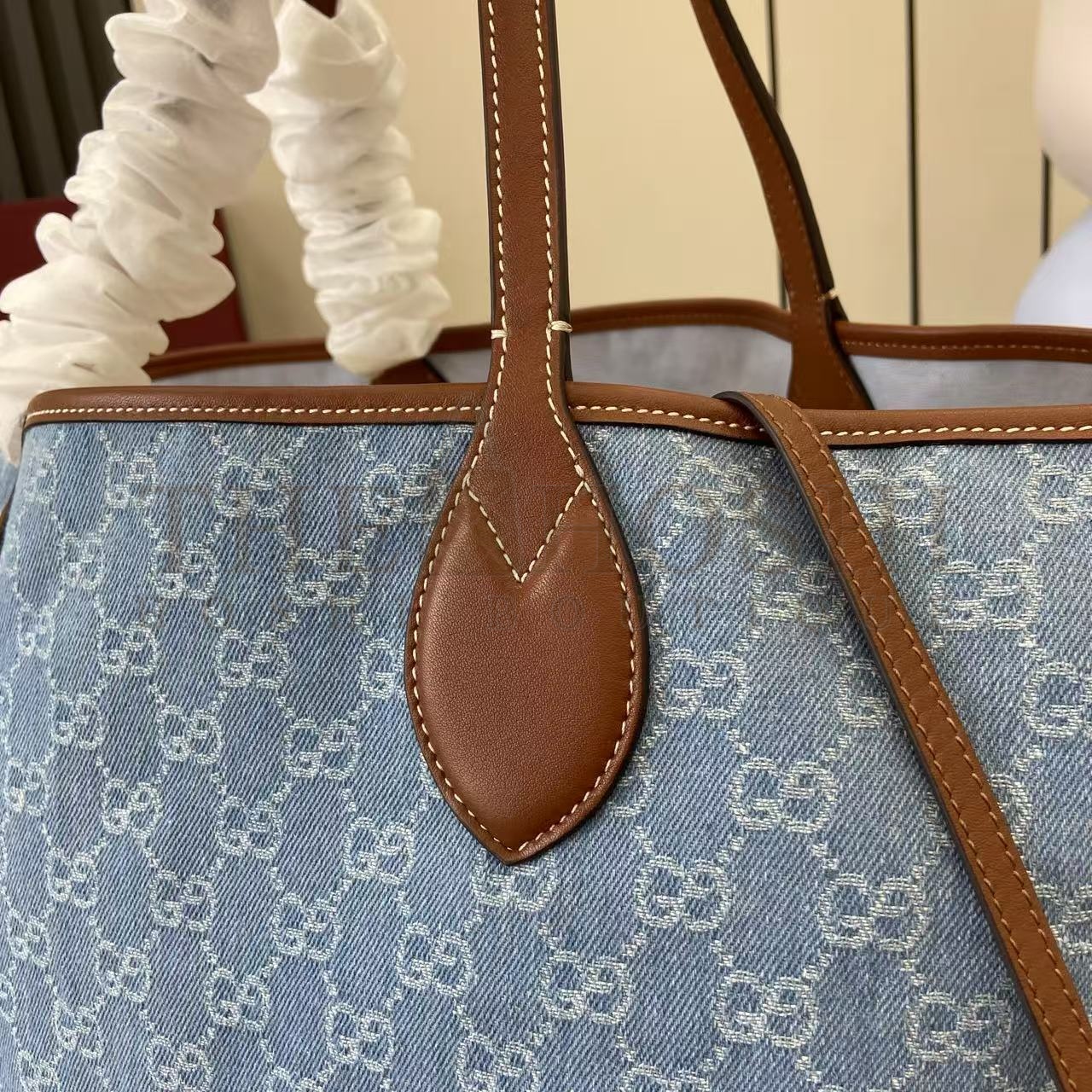 Gvc*1 GG Totissima Denim Tote Bag 30.5x28x27cm Master Quality