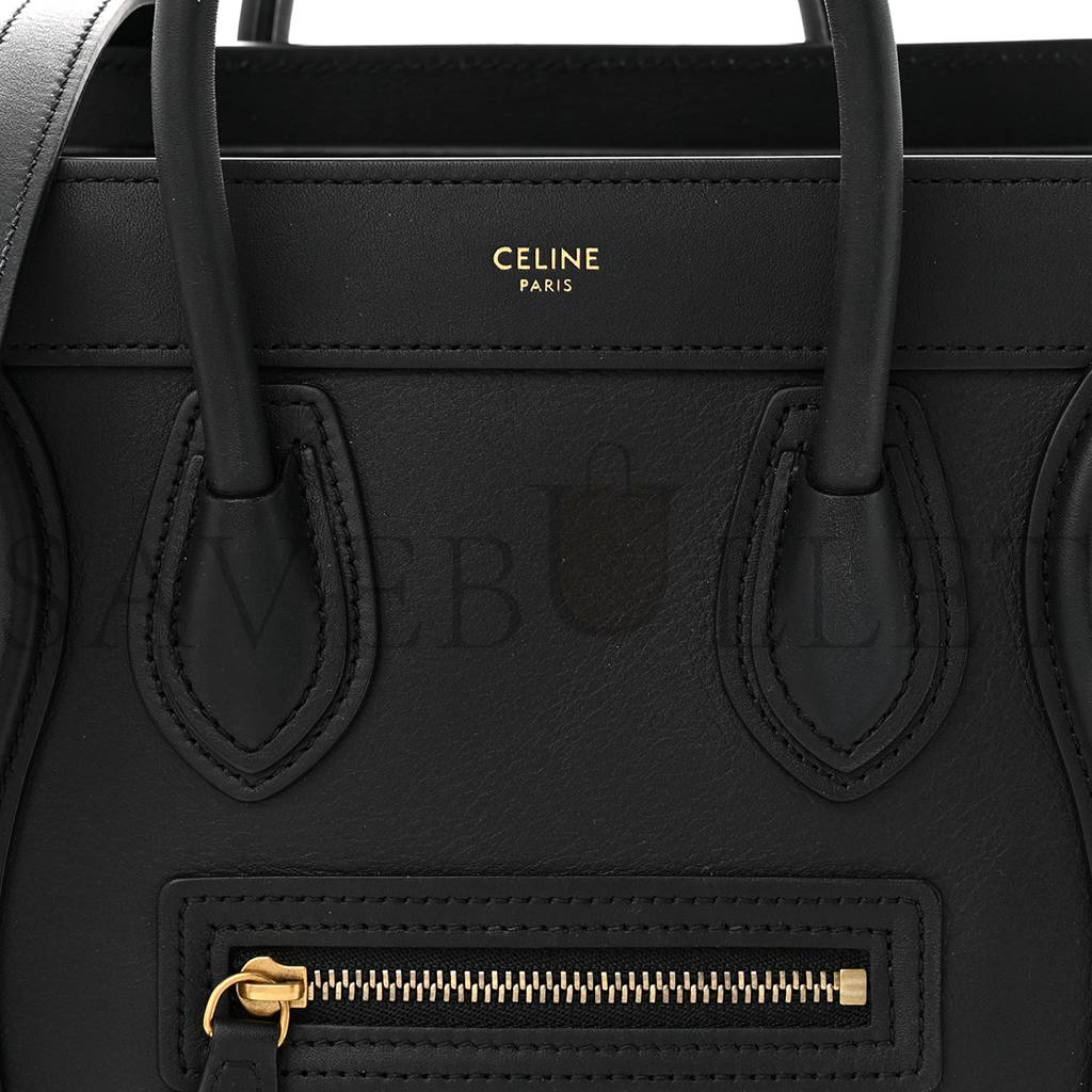 Ce1i*e SMOOTH CALFSKIN NANO LUGGAGE BLACK (20*20*10cm) Master Quality