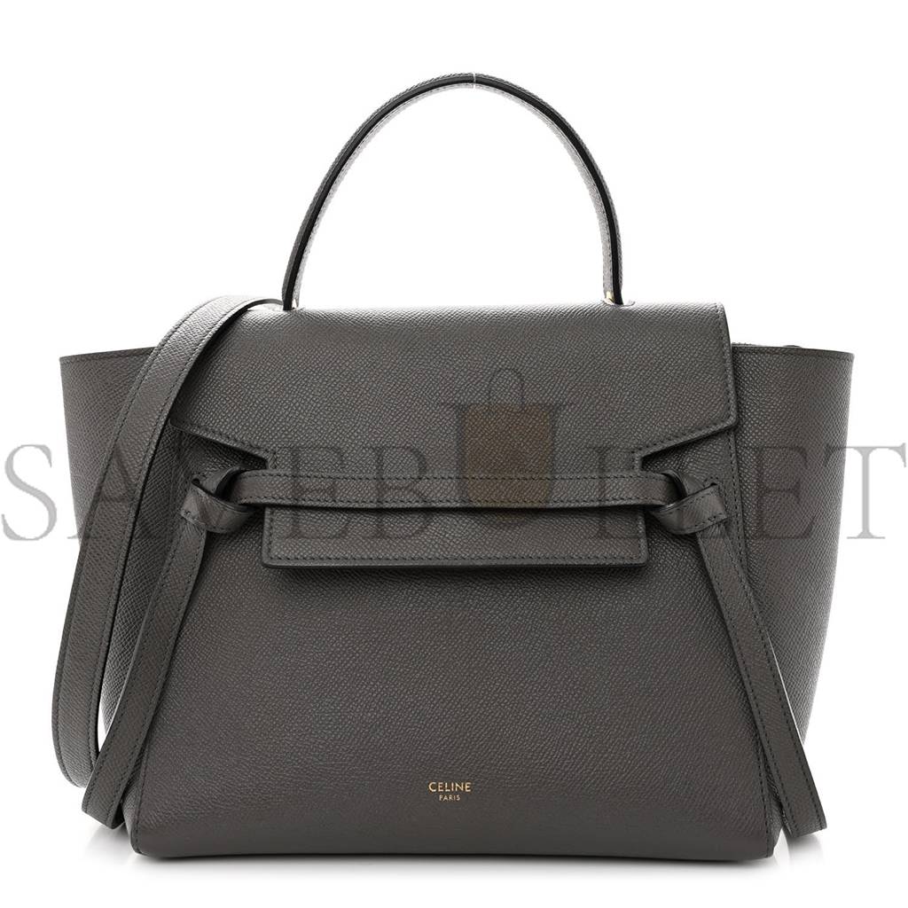 Ce1i*e GRAINED CALFSKIN NANO BELT BAG GREY (25*24*13cm) Master Quality