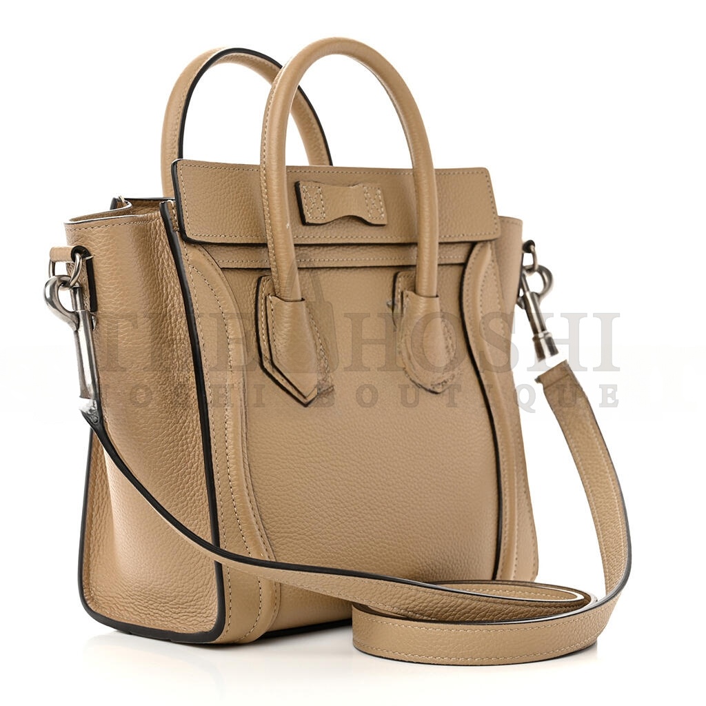 Ce1i*e DRUMMED CALFSKIN NANO LUGGAGE DUNE 1403304 (20*20*10cm) Master Quality