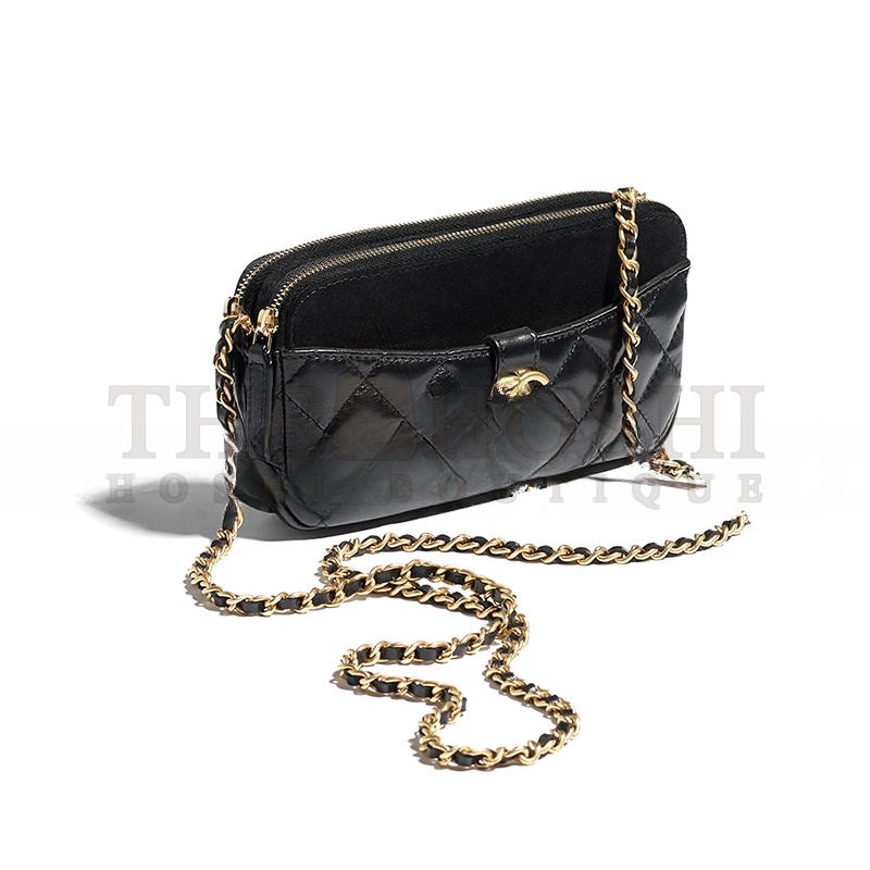 Ch**el ZIPPED PHONE HOLDER WITH CHAIN AP4743 B20683 (17.5*10*3cm) Master Quality