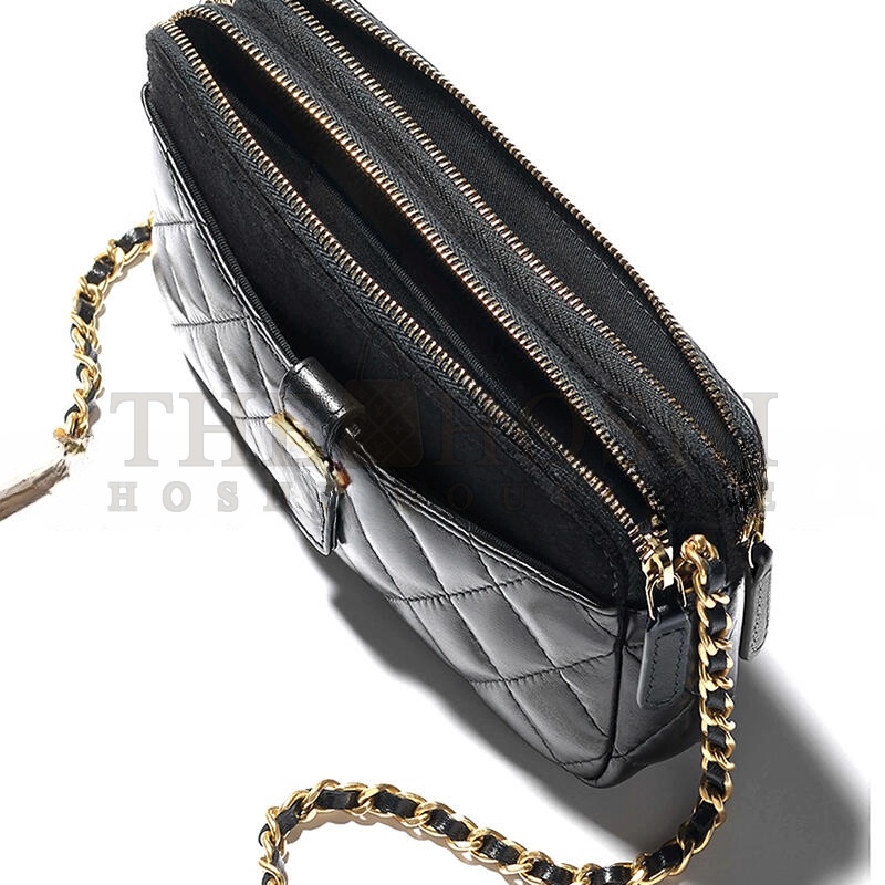 Ch**el ZIPPED PHONE HOLDER WITH CHAIN AP4743 B20683 (17.5*10*3cm) Master Quality