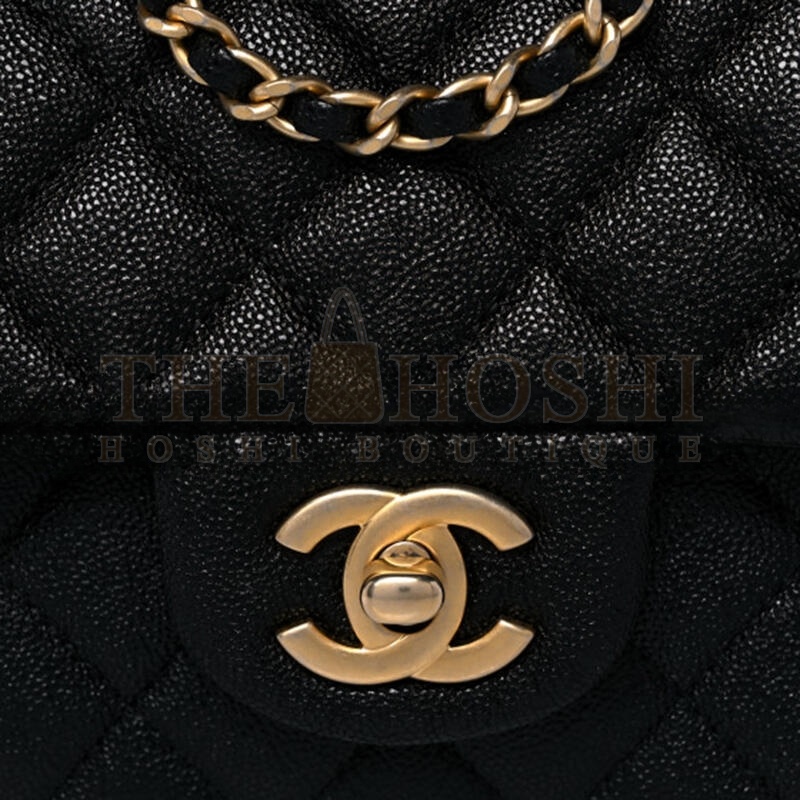 Ch**el CAVIAR QUILTED MINI TOP HANDLE FLAP 1104674 (20*12*7cm) Master Quality