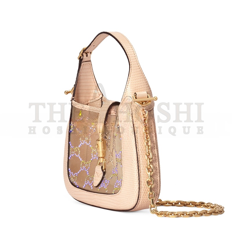 Gvc*1 JACKIE 1961 MINI CRYSTAL GG LIZARD BAG 677027 (19*13*3cm) Master Quality