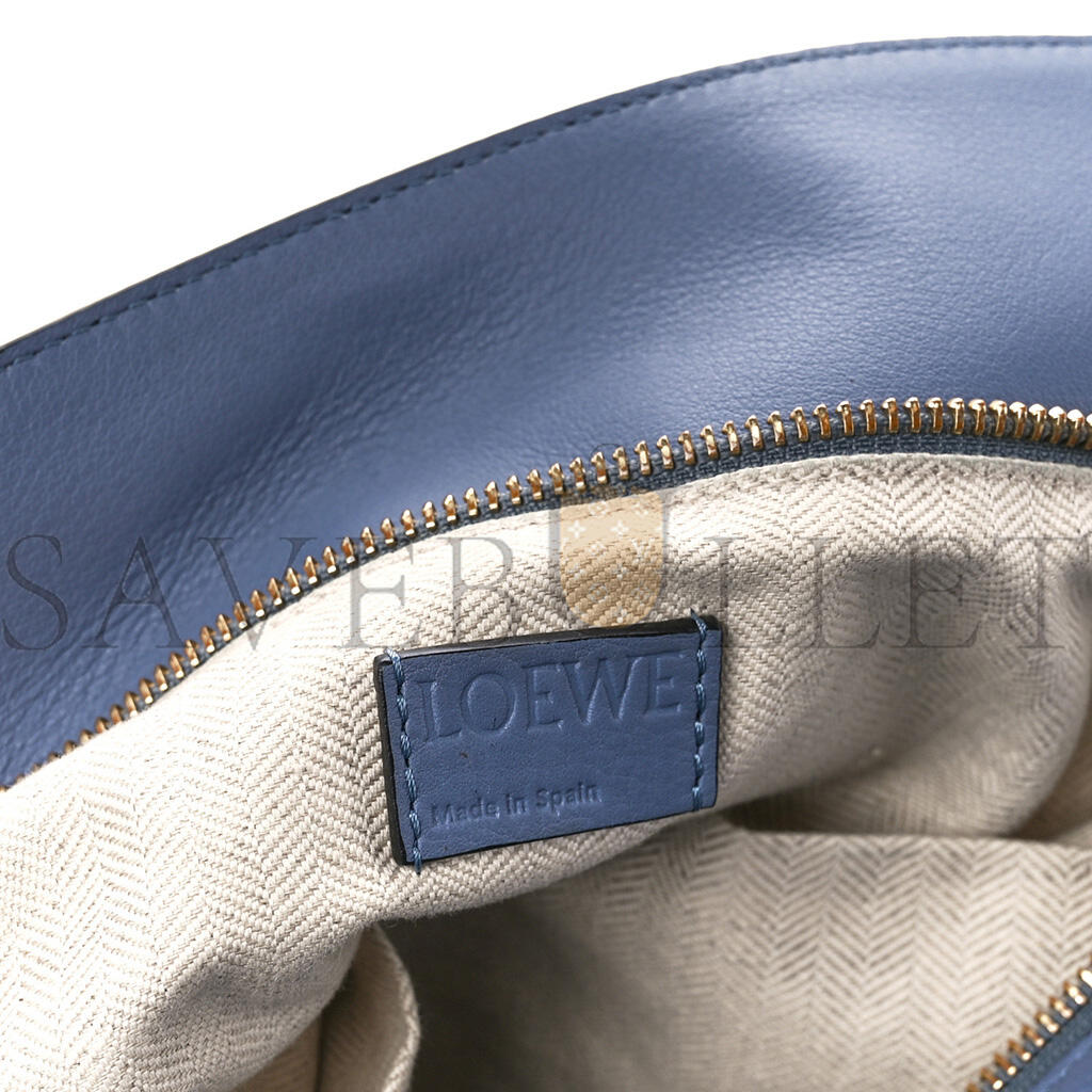 L0ew* CALFSKIN MEDIUM PUZZLE BAG BLUE (29*19.5*14cm) Master Quality