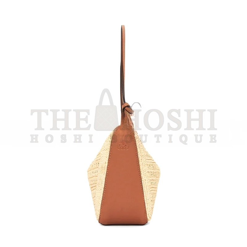 L0ew* MINI HAMMOCK HOBO IN RAFFIA AND CALFSKIN A538G13X09-658 (28*17*9.5cm) Master Quality