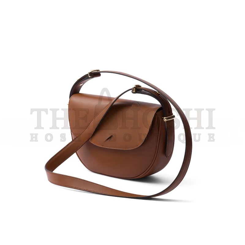 Pra*a ARQUÉ LEATHER SHOULDER BAG WITH FLAP 1BD365 (23*12*6cm) Master Quality