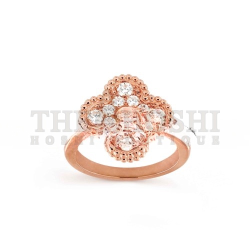 V*n Cl**f ARPELS VINTAGE ALHAMBRA RING - ROSE GOLD, D1am0nd VCARP2R400 Master Quality