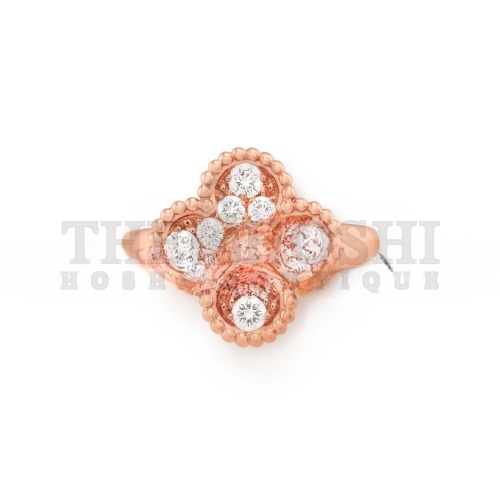 V*n Cl**f ARPELS VINTAGE ALHAMBRA RING - ROSE GOLD, D1am0nd VCARP2R400 Master Quality